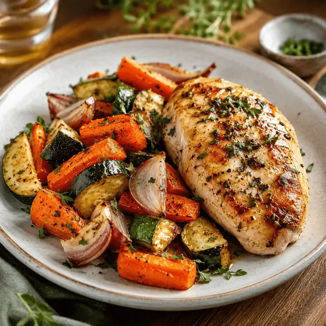 Roasted chicken with vegetables
