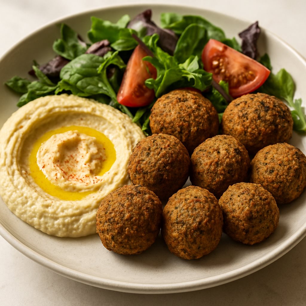 Falafel Plate with Hummus and Salad