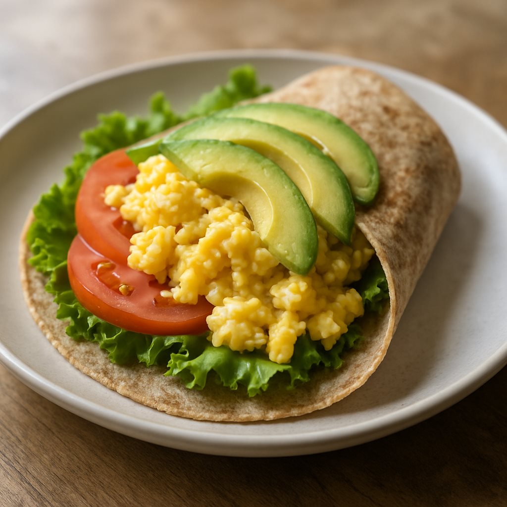 Whole-Grain Wrap with Scrambled Egg and Avocado